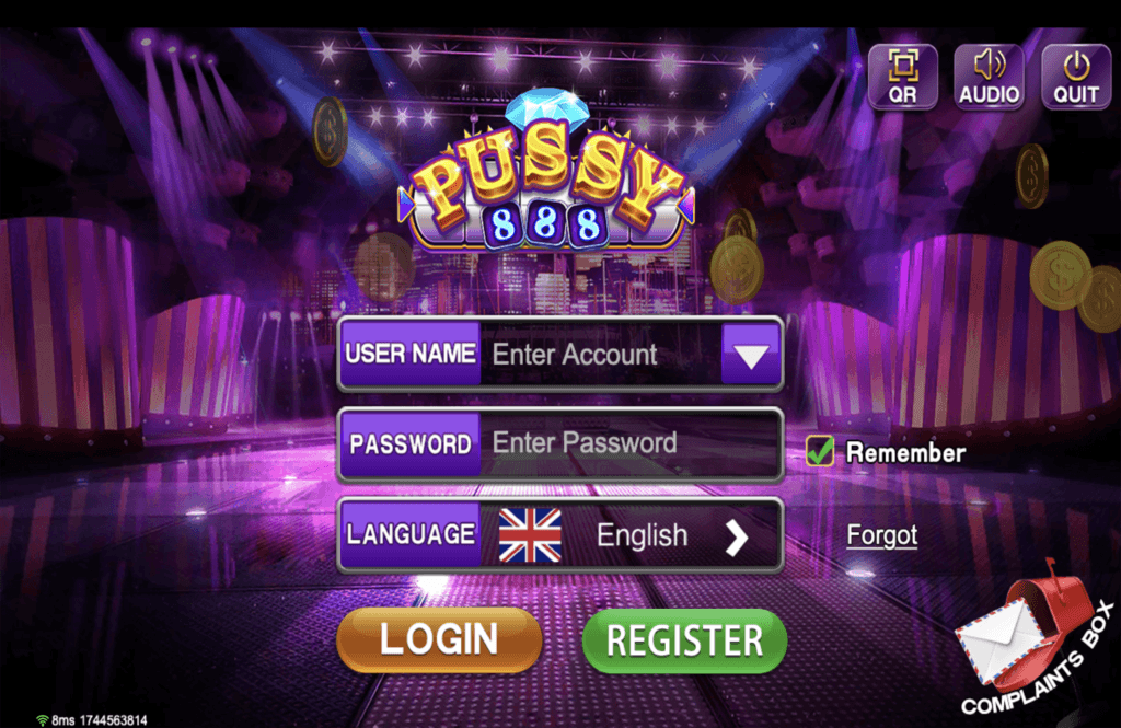 pussy888 web game play login page